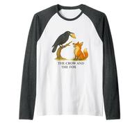 Le Corbeau et la Fable d'Ésope du Renard sur la flatterie et la ruse Manche Raglan
