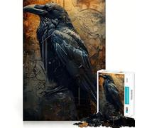 Le Corbeau Puzzle surréaliste pour Adolescents 1000 pièces Jeu de logique et de réflexion Amusant et apaisant Bords Lisses Cadeau d'anniversaire 38x52cm