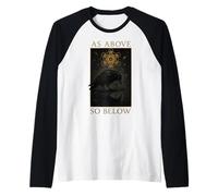 Le corbeau tel qu'il est en haut et en dessous du symbole métatron occulte Manche Raglan