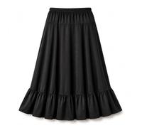 LE CÔTÉ CHIC Jupe Flamenco basique Couleur Noir pour fille, Volant Bas et élastique à la taille, Vêtements Flamenca, Danse espagnole et sévillane, Tailles 2 à 12
