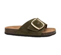 LE CÔTÉ CHIC Sandales d'été pour femme avec boucle dorée, vert, 37 EU