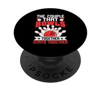 Le Couple Qui Joue au Bowling Ensemble Reste Ensemble PopSockets PopGrip Adhésif