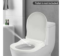 Le couvercle de Bidet de toilette de siège de toilette de Bidet Non électrique s'adapte aux toilettes allongées, double buse en forme de D avec tuyau de chasse d'eau nettoyant BLANC