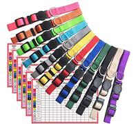 Le Creativehome Puppy ID Collier d'identification en Nylon Souple réglable Breakaway Sécurité Sain Colliers Litière pour Nouveau-né Animaux avec enregistrer Maintenant des Diagrammes 12 pcs/lot