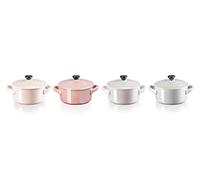 Le Creuset 69212108129131 Lot de 4 mini cocottes en grès métallisé Rose