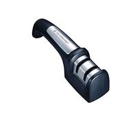 Le Creuset Aiguiseur à Couteaux, Pour Lames en Acier Damas et Lames Inox, Deux Encoches en Inox 18/8, Noir Mat, 98000603000000