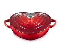 LE CREUSET Amour Poêle basse en fonte en forme de cœur 20 cm Cerise Rouge
