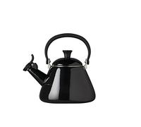 Le Creuset Bouilloire Kone Pour Cuisinière avec Sifflement, Acier Émaillé, 1,6 L, Onyx, 92000200140000