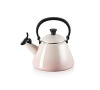 Le Creuset Bouilloire Kone Pour Cuisinière avec Sifflement, Acier Émaillé, 1,6 L, Shell Pink, 40101027770000