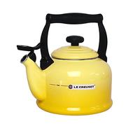 Le Creuset Bouilloire Traditionelle avec Sifflement, Pour Cuisinière, Acier Émaillé, 2,1 L, Soleil, 92000800516000, Sun