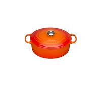 LE CREUSET Bräter oval SIGNATURE 31cm 6,3l Rouge Four orange