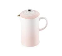 Le Creuset Cafetière avec Piston en Inox, 1 L, Céramique, Shell Pink, 60706087770003