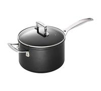 LE CREUSET Casserole Anti-Adhérenteavec Couvercle en Verre et Poignée 20 cm Noir G