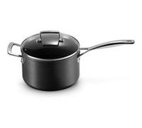 LE CREUSET Casserole Anti-Adhérenteavec Couvercle en Verre et Poignée 20 cm Noir G
