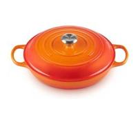 LE CREUSET Casserole basse en fonte 30 cm Orange Noir G