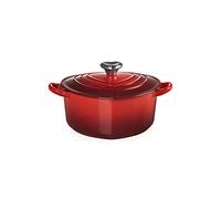 Le Creuset Cocotte Cœur en Fonte avec Bouton en Forme de cœur, 20 cm, Cerise, 21401200602455