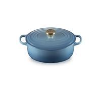 Le Creuset Cocotte en Fonte Émaillée Signature avec Couvercle, Ø 27 cm, Ovale, 4.1 L, 4.425 kg, Chambray, 21178274344441