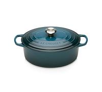 Le Creuset Cocotte en Fonte Émaillée Signature avec Couvercle, 27 cm, Ovale, 4,1 L, 4,425 kg, Deep Teal, 21178276422430