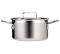 Le Creuset Cocotte Ronde avec Couvercle, 20 cm, Inox 3-ply, Capacité 3 L, Argenté,96200720001000