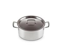 Le Creuset Cocotte Ronde avec Couvercle, 24 cm, Inox 3-ply, Capacité 5,3 L, Argenté,96200724001000