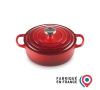 LE CREUSET Cocotte ronde basse en fonte émaillée 30 cm Cerise