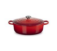 LE CREUSET Cocotte Ronde Basse en Fonte émaillée Signature, 30 cm, 6,2 L, Cerise, 21179300602430