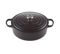 Le Creuset Cocotte Ronde Basse en Fonte émaillée Signature, 30 cm, 6,2 L, Noir Mat, 21179300000430