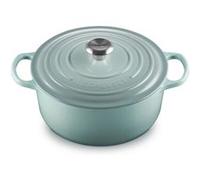 Le Creuset Cocotte ronde signature en fonte émaillée avec couvercle, 5,5 L, sel de mer