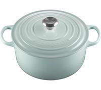 Le Creuset Cocotte ronde signature en fonte émaillée avec couvercle 26 cm, 5,5 L, sel de mer