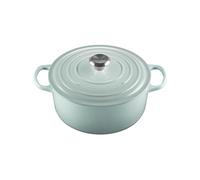 Le Creuset Cocotte ronde signature en fonte émaillée avec couvercle, 5,5 L, sel de mer