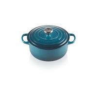 Le Creuset Cocotte Signature en Fonte Émaillée avec Couvercle, 20 cm, Ronde, 2,4 L, 3,092 kg, Deep Teal, 21177206422430
