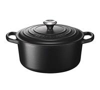 Le Creuset - Signature - Cocotte ronde Ø22cm - noir/hauteur sans couvercle: 10cm/convient à toutes les sources de chaleur
