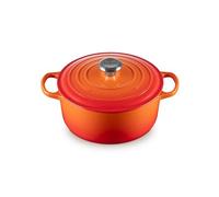 Cocotte Signature en fonte émaillée ronde 24 cm orange Volcanique