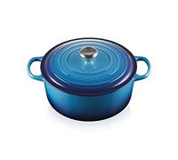 Le Creuset Cocotte Signature en Fonte Émaillée avec Couvercle, 28 cm, Ronde, 6,7 L, 6,125 kg, Azure, 21177282202430