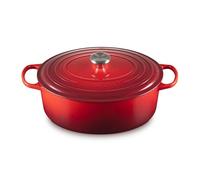 Le Creuset Cocotte Signature en Fonte Émaillée avec Couvercle, 33cm, Ovale, 7,5 L, 6,595 kg, Cerise, 21178330602430