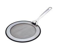 LE CREUSET Couvercle Anti-projections, Ø 20-24 cm, Inox 3-ply, Avec Pourtour en Silicone Antidérapant, Poignée Rabattable, Argenté