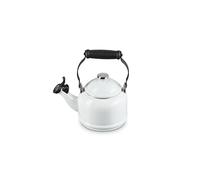 Le Creuset Demi bouilloire en acier émaillé avec finitions métalliques, 1,25 l, blanc