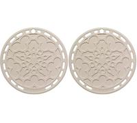 Le Creuset Dessous de Plat, Silicone, Résistant Jusqu'à 250°C, 20 cm, Meringue, 42401207160000 (Lot de 2)