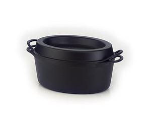 LE CREUSET Doufeu en Fonte Émaillée, Forme Ovale, 32 cm, Noir Mat, 25084320000460