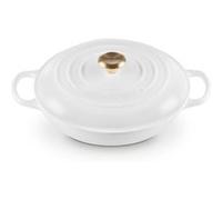 Le Creuset Signature Faitout Gourmet, Rond, Ø 30 cm, 3,5 l, Convient à tous les types de poêles (y compris à induction), Blanc