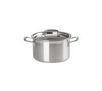 Le Creuset Faitout en Inox 3-ply Intégral avec Couvercle, 20 cm, Capacité 4 L, Argenté,