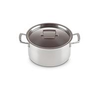 Le Creuset Faitout en Inox 3-ply Intégral avec Couvercle, 24 cm, Capacité 6 L, Argenté,96200624001000