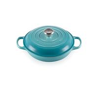 Le Creuset Faitout Signature Signature en Fonte Émaillée, Rond, 26 cm, 2 L, 4,205 kg, Bleu Caraïbes, 21180261702430