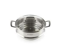 Le Creuset Grand Cuit-Vapeur avec Couvercle en Verre, 24 cm, Acier Inoxydable, 96101924001000, Silver