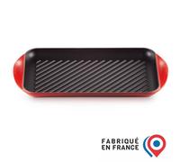 LE CREUSET Gril Extra Large en fonte émaillée Cerise 47x25 cm