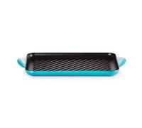 LE CREUSET Gril Rectangulaire en fonte émaillée 32 x 22 cm Bleu Caraibes
