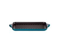 Le Creuset - Gril rectangulaire en fonte émaillée - 32 x 22 cm - Deep Teal