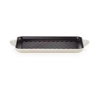 LE CREUSET Gril Rectangulaire en Fonte Émaillée, 32 cm, Meringue, 20202327160460