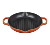 LE CREUSET Gril rond profond en fonte émaillée Signature avec poignée d'assistance, 25 cm, Volcanique, 20208250900422