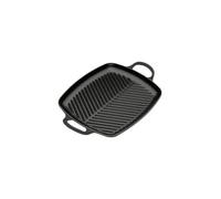 Le Creuset Gril rectangulaire peu profond en fonte émaillée Signature,30 cm, Noir Mat, 20201300000422
